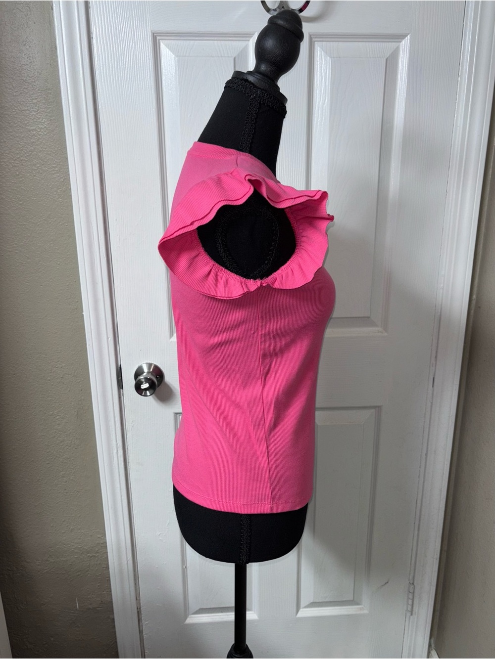 Bright Pink Ruffle Sleeve Top - Picture 4 of 6